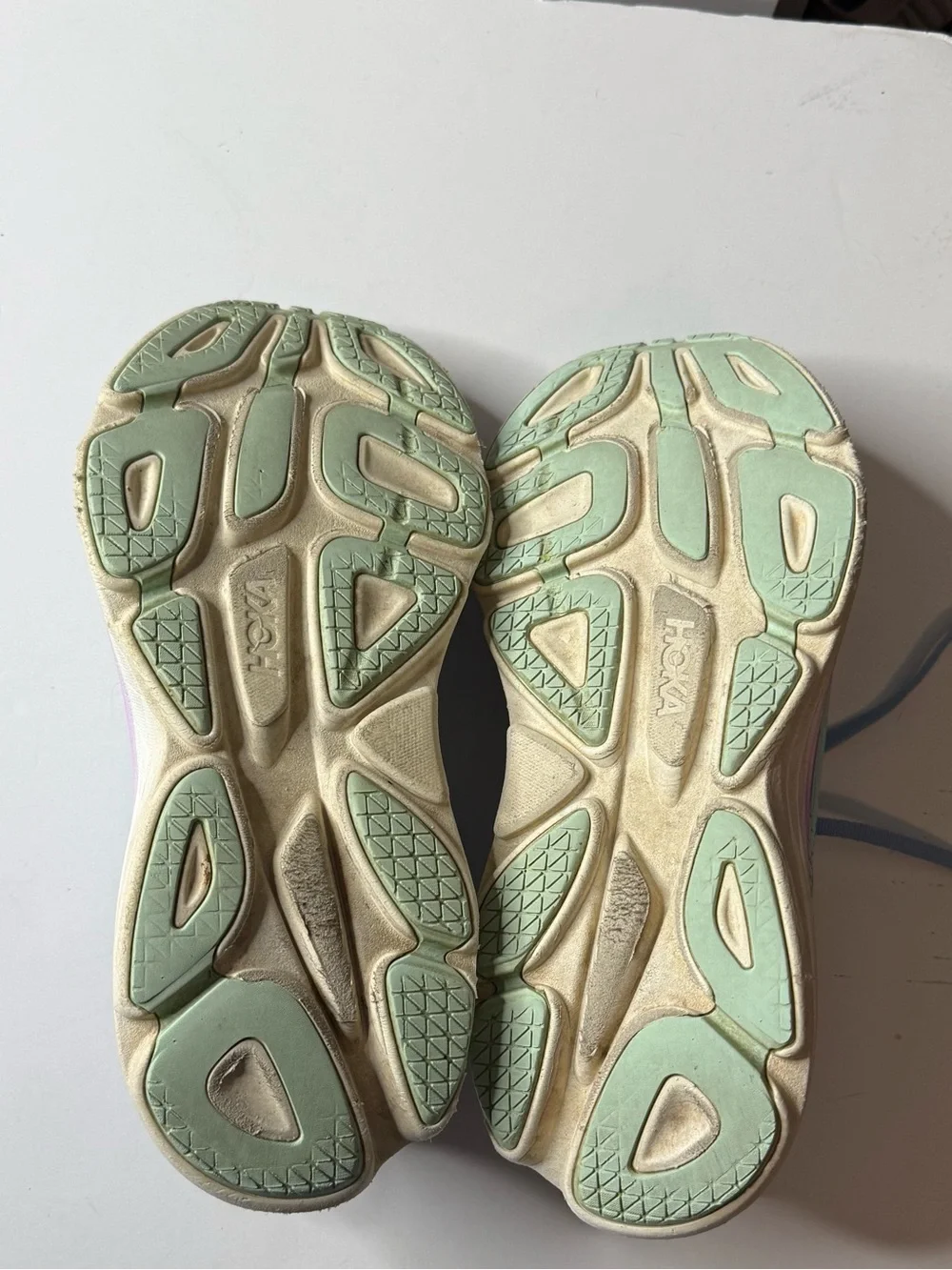 Hoka Women's Mint Green and Light Blue Athletic Running Shoes